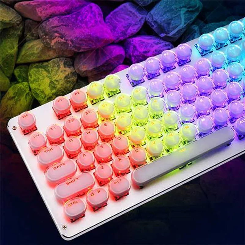 AOYEAH механическая клавиатура 104 ключей синий переключатель круглый keycap с