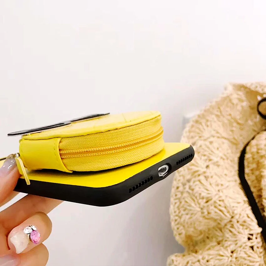 Coin Purse trend Suprem Cute Pineapple Soft Silicone yellow  cover cases for iphone 6 S 6S plus 7 7plus 8 8plus X (4)