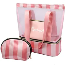 Женская сумка для плавания женские водонепроницаемые сумки для купальных принадлежностей нейлоновые влажные и сухие прозрачные Купальники Пляжная Сумка для бассейна коллекция пляжная сумка