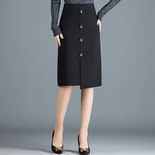 ACRMRAC Для женщин юбка тонкий осенью и зимой высокой талии юбки сплошной цвет до середины икры Асимметричная юбка Для женщин