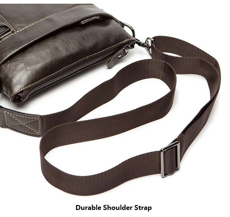 MJ Men's Shoulder Bag Genuine Leather Messenger Bag Real Leather Male Bags Solid Crossbody Handbag for Men High Capacity (16)