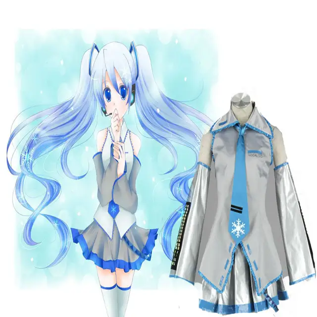 Us 80 0 Snow Miku Hot Anime Vocaloid Cosplay Costume Pretty Dress Girl S Costume Cute In Anime Costumes From Novelty Special Use On Aliexpress