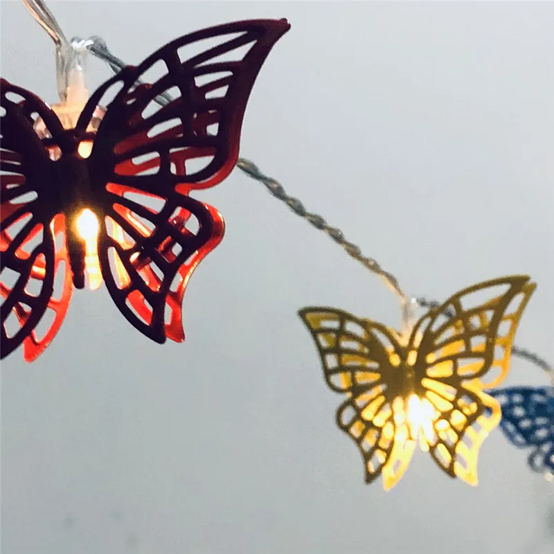 Новый светодиодный Железный цвет лампа-бабочка Веревка Весна сад домашние лампочки для праздника Романтический предложение Свадебные