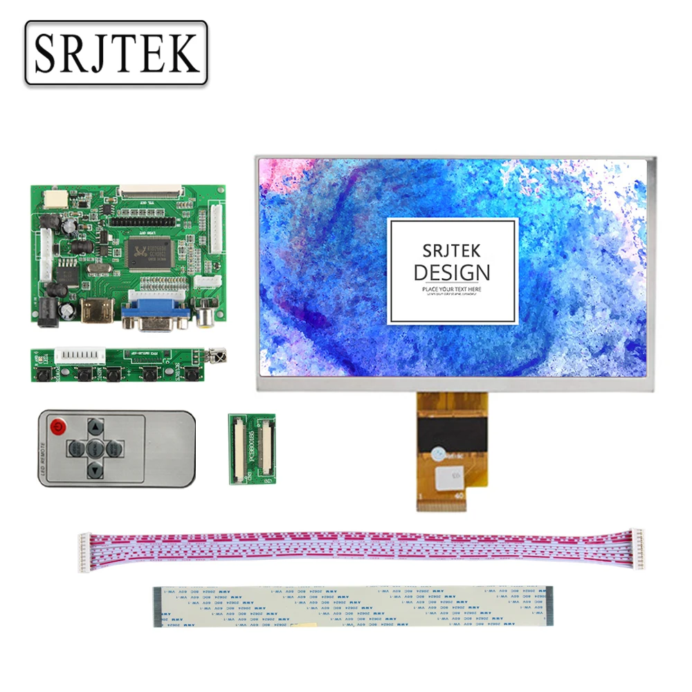 Srjtek 7 &quotдюймовый ЖК дисплей экран 1027*600 EJ070NA 01J монитор Пульт дистанционного