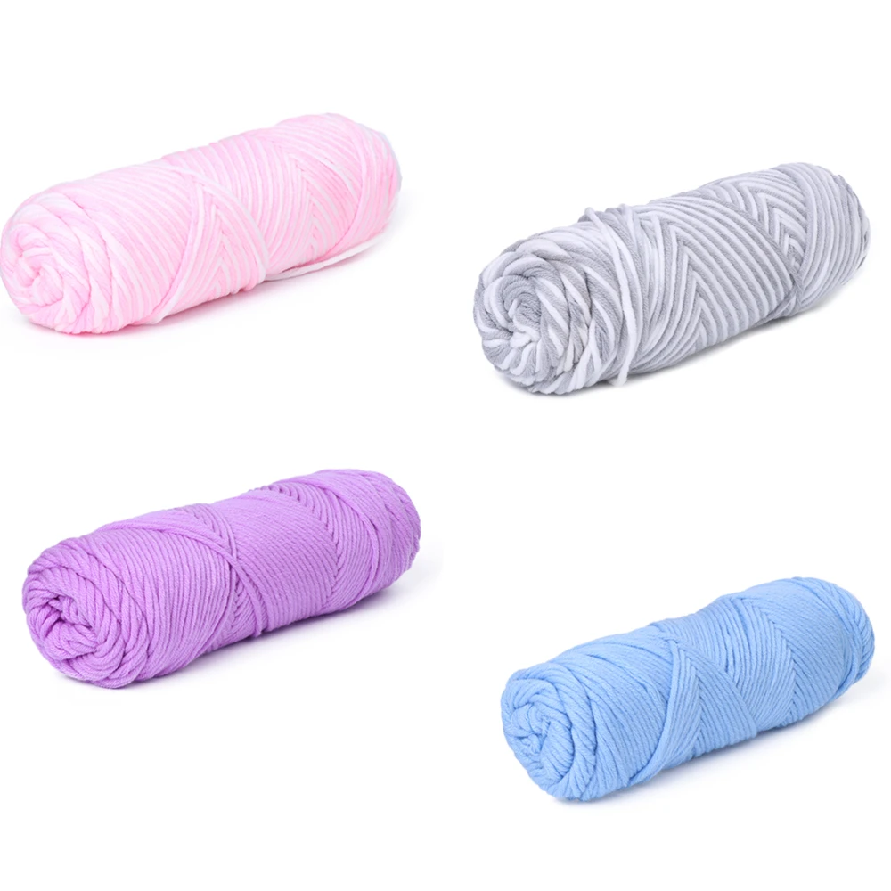 

100g/Ball Solid Color Hand Knitting Soft Warm Chunky Cashmere Worsted Coarse Wool Silk Thick Yarn Milk Cotton Yarn Knitting C42