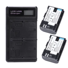2 Pcs Lp-E6 Battery And Dual Battery Charger With Usb Led Display For Canon 6D 7D 70D 60D 5D Mark Bg-E14 Bg-E13