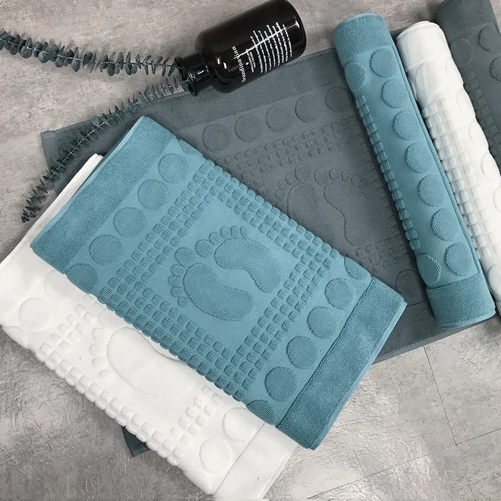 

Five-star Hotel Cotton Jacquard Feet Towel Absorbent Bathroom Mat Bar Spa Towel Carpet Mat Soft Quality Towel Pad Foot Pattern