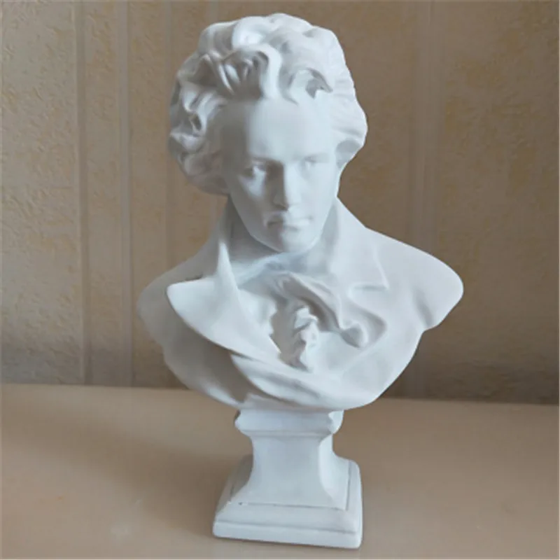 

Pianists Ludwig van Beethoven Figure Bust Sculpture Figurines Craftwork Decoration Personality Living Room Ornaments X1530