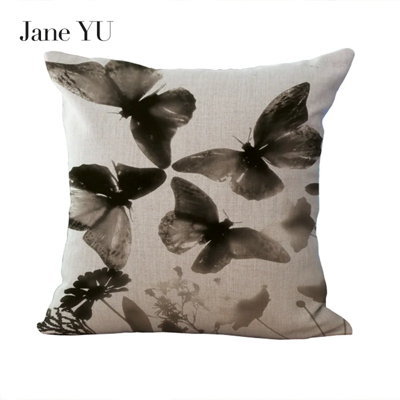 

JaneYU 45*45cm Pillowcase Butterfly Print Floral Pink Pillow Cases Home Decorative Pillow Cases For Gift