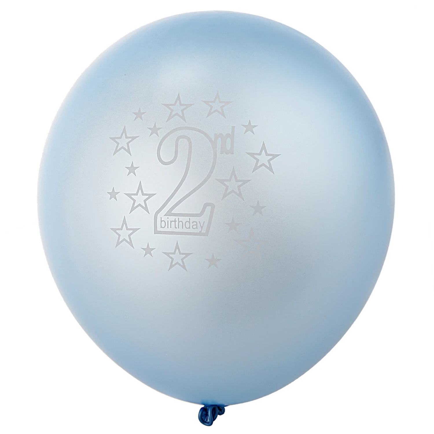 

10X Blue Boy 2nd Birthday Party balloon 12" Pearlised Latex Printed blue