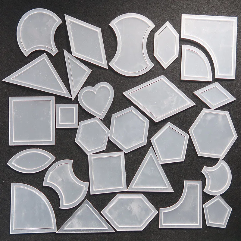 

1set 54pcs Reusable Mixed Quilt Template Plastic DIY Tool for Patchwork Quilter