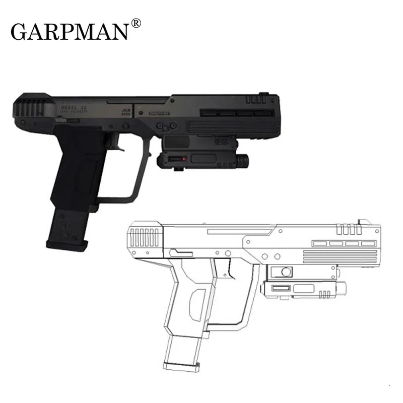 

War Human Pistol M6 S Gun 3D Paper Model Manual DIY Can Not Be Launched