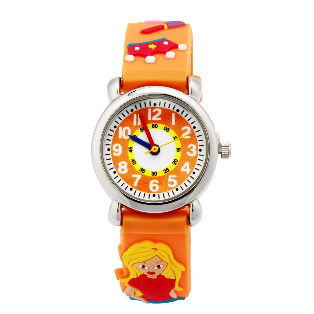 

2016 hot sales girl princess Cartoon silicone girls Watch 3D Children Kids Quartz Wristwatches