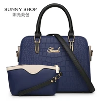 SUNNY SHOP 2 Bag set Fashion American font b Women b font Messenger Bags Alligator font