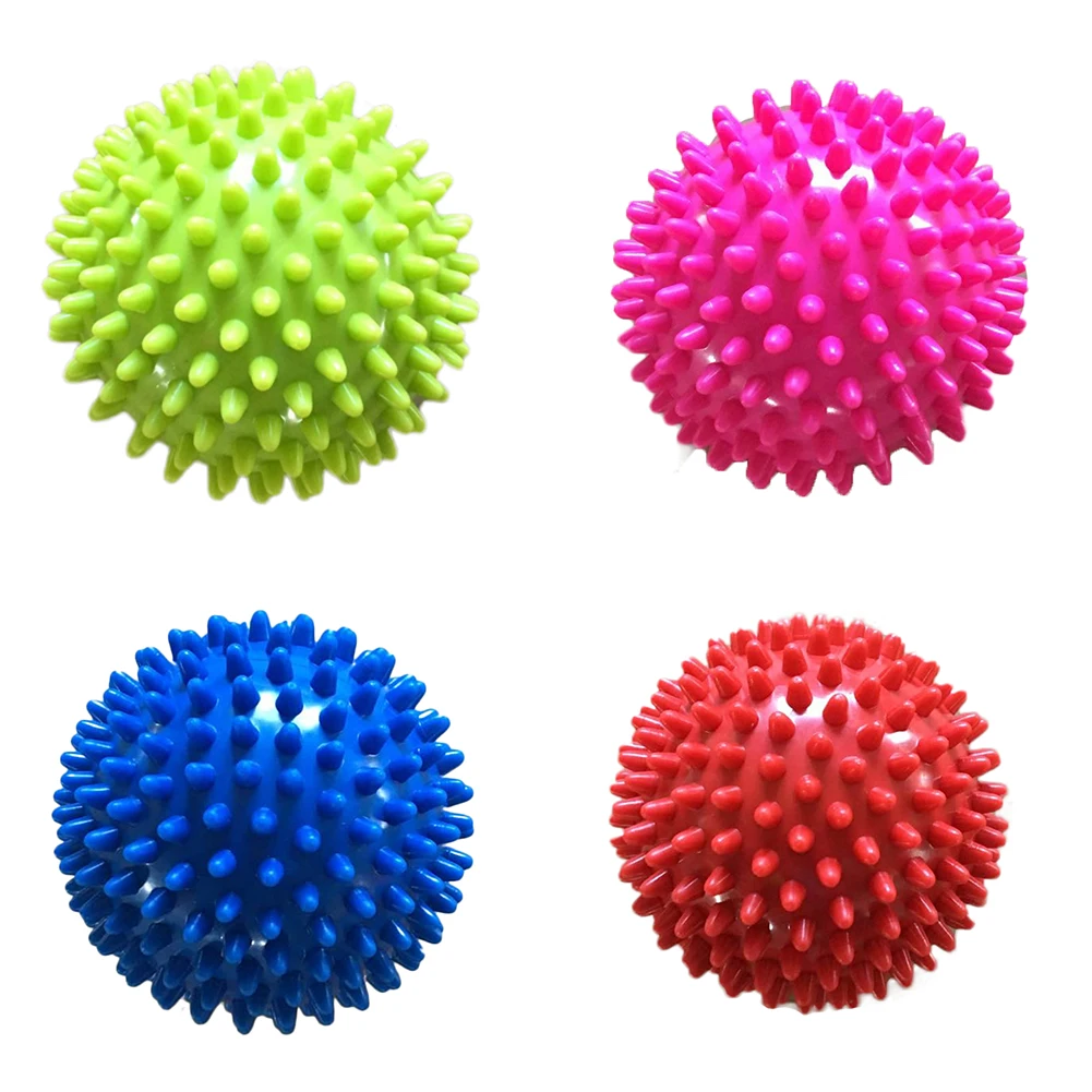 Лучшие продажи 4 цвета ПВХ шарики для массажа рук подошвы Ежик сенсорными хват тренировочный мяч Портативный физиотерапия ловли мяча