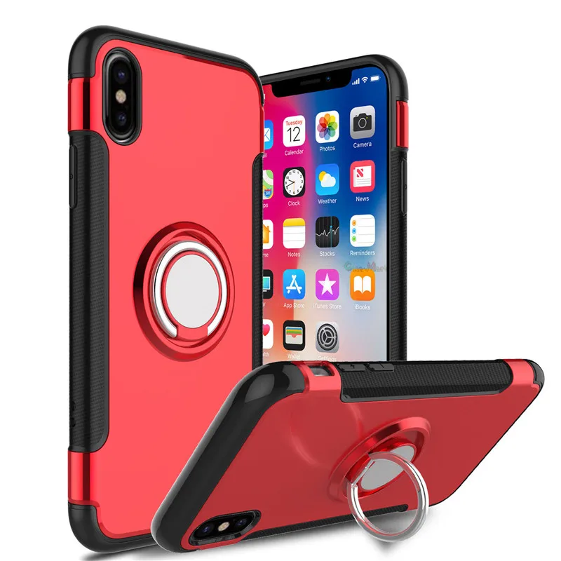 Shockproof Armor Case For Samsung Galaxy Note 9 S9 S8 Plus S7 S6 Car Ring Holder Stand Cover For iphone XS MAX X 8 7 6 6S Plus iphone se wallet case