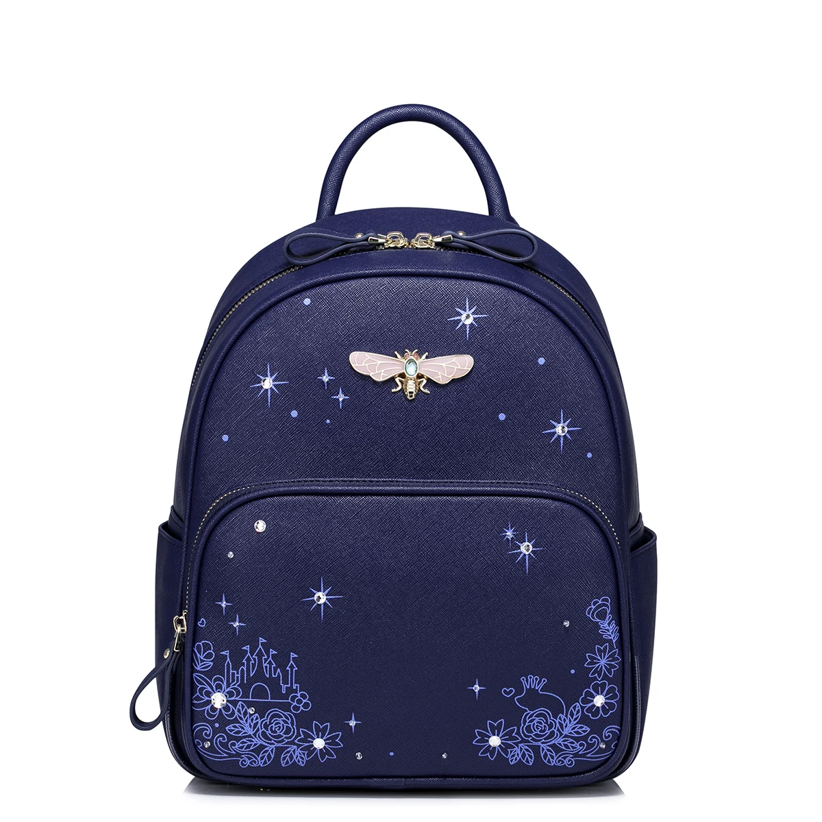 

Hot Sale Fashion Printing Diamonds Insect PU Women Leather Ladies Girls Backpack Shoulders School Travel Bags Student Daypack