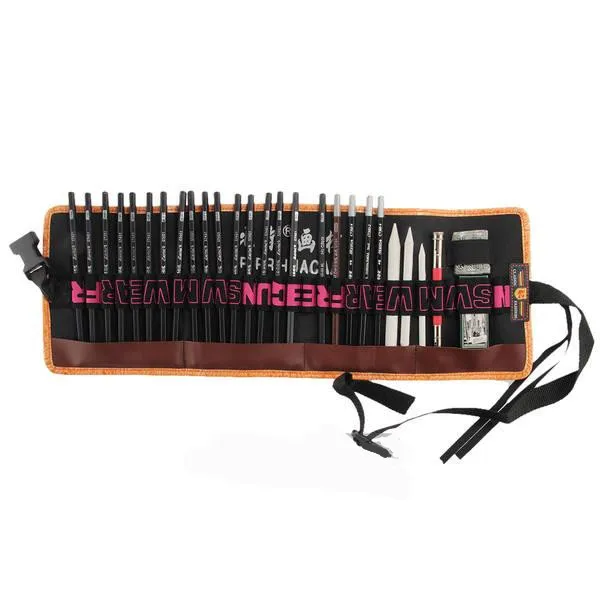 Buy 20pcs Sketch Pencils +2 Eraser +3 Paper Pen