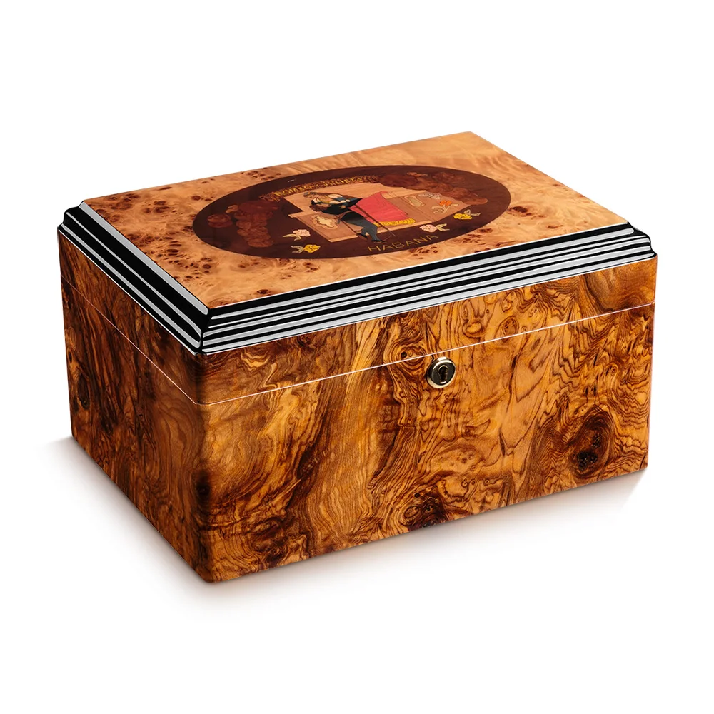 

Cedar Wood Cigar Humidor Box Yellow Moisturizing Humidor Cabinet Cigar Case With Hygrometer Humidifier HH-1904
