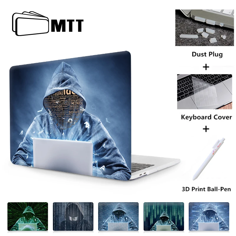 MTT For Apple Macbook Air Pro Retina 11 12 13 15 inch Laptop Case With Touch Bar PC Hard Cover Mysterious Hacker Laptop Sleeve