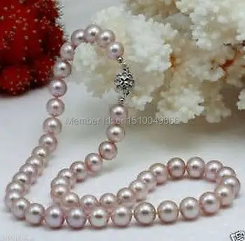 

FREE shipping>>Jewellery Genuine Cultured 8-9mm Lavender Pearl Necklace 17"