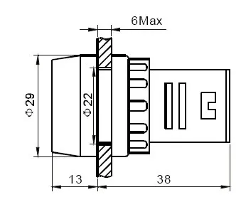 Герметичная сигнальная лампа ELEWIND(AD16-22B/G/12 V