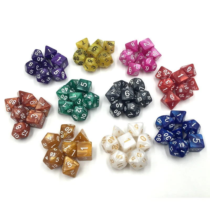 

Rollooo Dice Pearl RPG Dice 7 Pieces D4 D6 D8 D10 D% D12 D20