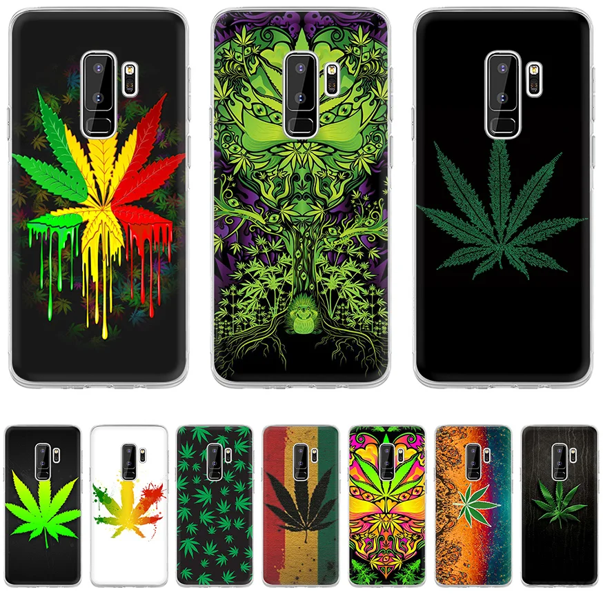 

Phone Case Cover Plant Leaves Cannabis Leaf DIY Painted For Samsung Galaxy J3 J5 J7 2016 2017 A5 A6 A8 Plus 2018 Note 8 9 Cases