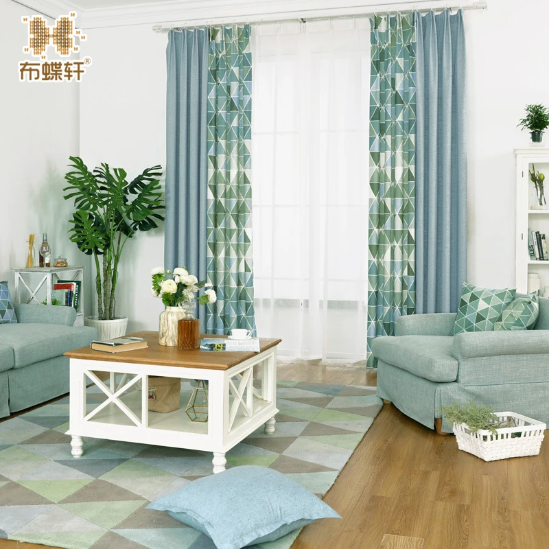 Southeast Asian Style Curtains Digital Printing Green Floral