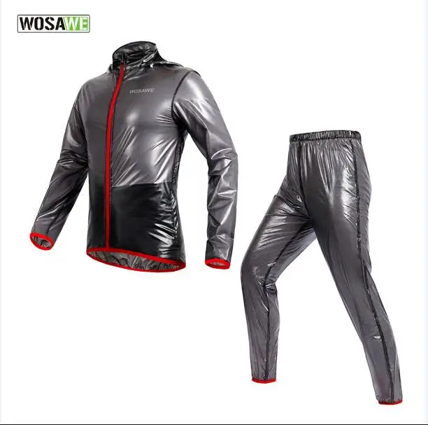 WOSAWE велосипедная Водонепроницаемая велосипедная Джерси одежда куртки одежда ветровка для езды на велосипеде куртка для улицы дождевик Maillot Jersey - Цвет: Черный