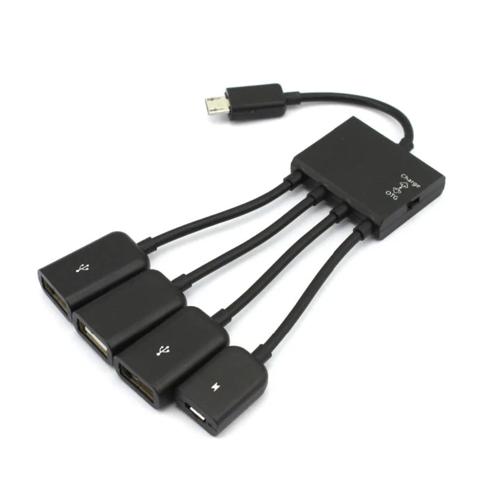

4 in 1 Micro USB OTG Power Multi-Function Male to Female HUB Charging Host Cable Adapter for Android Phone Tablet Samsung Galaxy