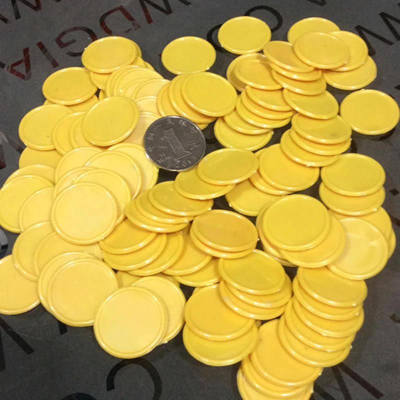 100 шт пустые пластиковые покерные фишки, набор недорогих покерных 25*2 мм этикеток