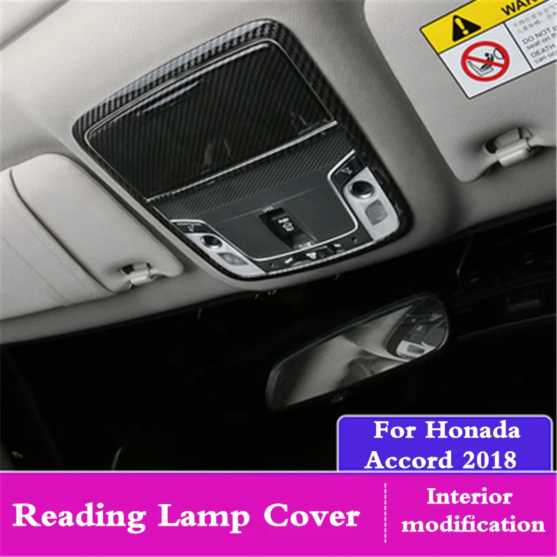 

Car Front Rear Reading lamp cover ABS Carbon fiber decoration Trim Frame Cover modification For Honda Accord 2018 2019 10th