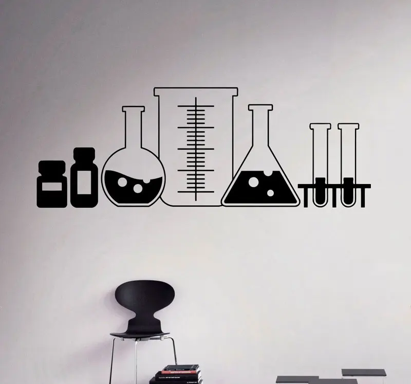Laboratory glass wall applique vinyl sticker school chemistry classroom art deco home interior bedroom decor KX13