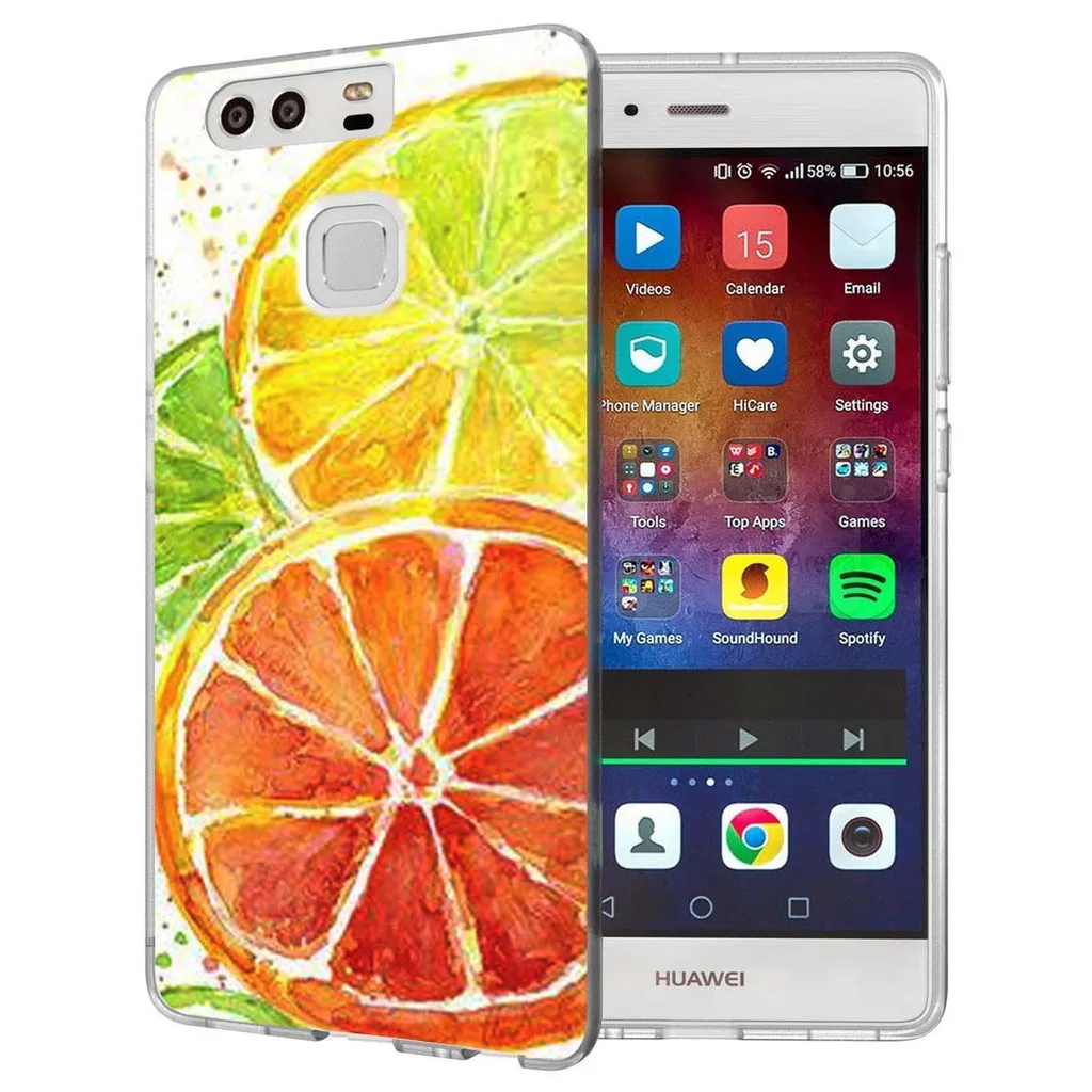 Чехол для Huawei P9 Lite (2016)/P8 (2016) художественный Рисунок со стразами Прозрачный мягкий
