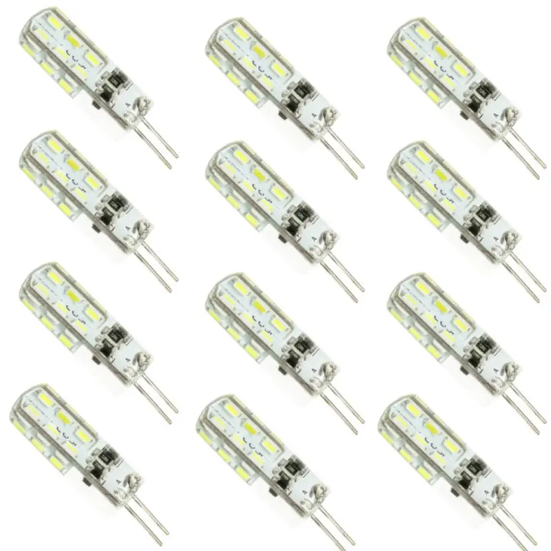 Набор из 12 G4 светодиодный светильник лампы 24 3014SMD энергосберегающие 3 Вт AC/DC 12V