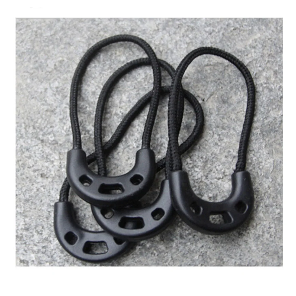 10PCS/Lot EDC Camping Equipment Anti-theft Zipper Tail Rope Clothing&bags Longer Zipper Rope Black Outdoor Camping Travel Kit