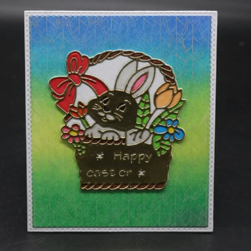 

FeLicearts basket rabbit metal cutting dies for scrapbooking DIY albulm photo decorative craft stamps and dies for cards