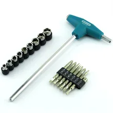 22 шт набор многофункциональных отверток с Т-образной рукояткой с шлицевой головкой+ крестообразной головкой+ torx+ Набор торцевых головок