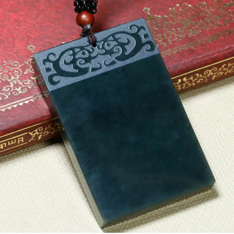 

yu xin yuan Fine Jewelry Hetian Jade Pendant Hand-made Lucky Peace Amulet Jade Necklace Pendant Women Men Jewelry