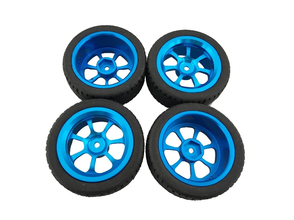 RC Car Wheels Alloy Rims w Tires for 118 WLToys A949 A959 A969 A979 K929 A959-b A969-b A979-b K929-b-1 (2)