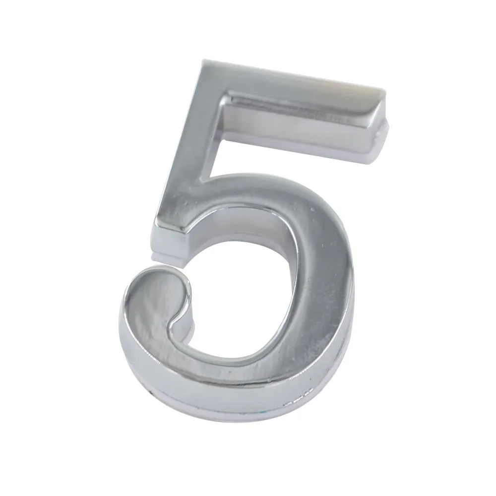 1 шт. номер 5 # цифровой дома 50 мм x 30 Серебристая дверная пластина для отеля