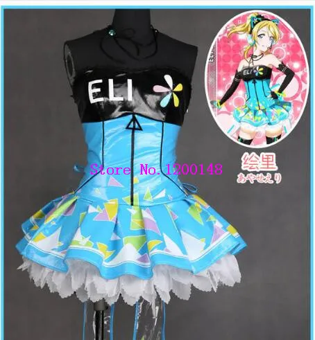 Обувь в стиле аниме «Живая любовь! Клубное платье для выступлений, костюм для косплея, кибер-идолизуется, светодиодный, игровая игра, пробуждающая всех членов Minami Kotori, униформа - Цвет: Небесно-голубой