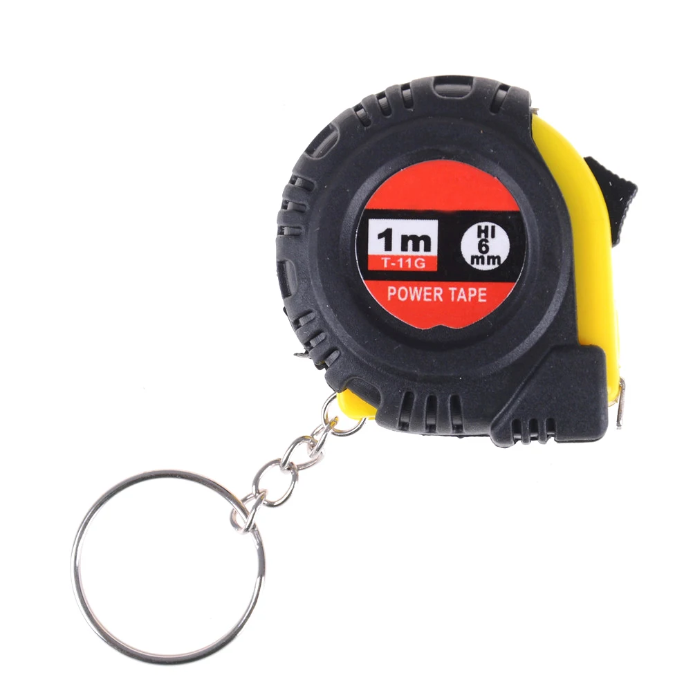 1PC Retractable Ruler Tape Measure Key Chain Mini Pocket Size Metric 1m