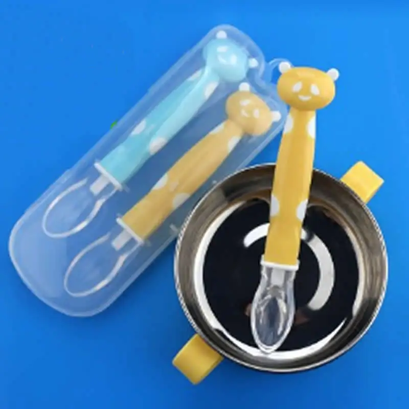 

Baby Spoon Baby Silicone Soft Spoon Newborn Soft Head Feeding Water Food supplement Spoon Drinking Schoolware ChildrenTableware