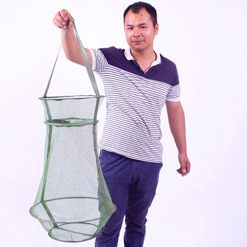 Portable Layer Fishing Net Round Folding Fish Shrimp Mesh Cage Cast Trap Network Fold Landing | Спорт и развлечения