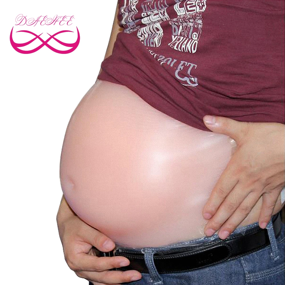 

Skin Color 4000g Twins Soft Silicone Fake Pregnancy Belly Bump Tummy with Strap Backside Self-Adhesive For Men Women Actor