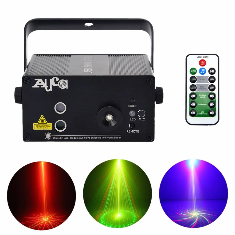 

AUCD Mini 9 Big Gobos RG Laser Projector Lights 3W Blue Background LED Mix Effect DJ Home Garden Party Show Stage Lighting L09RG