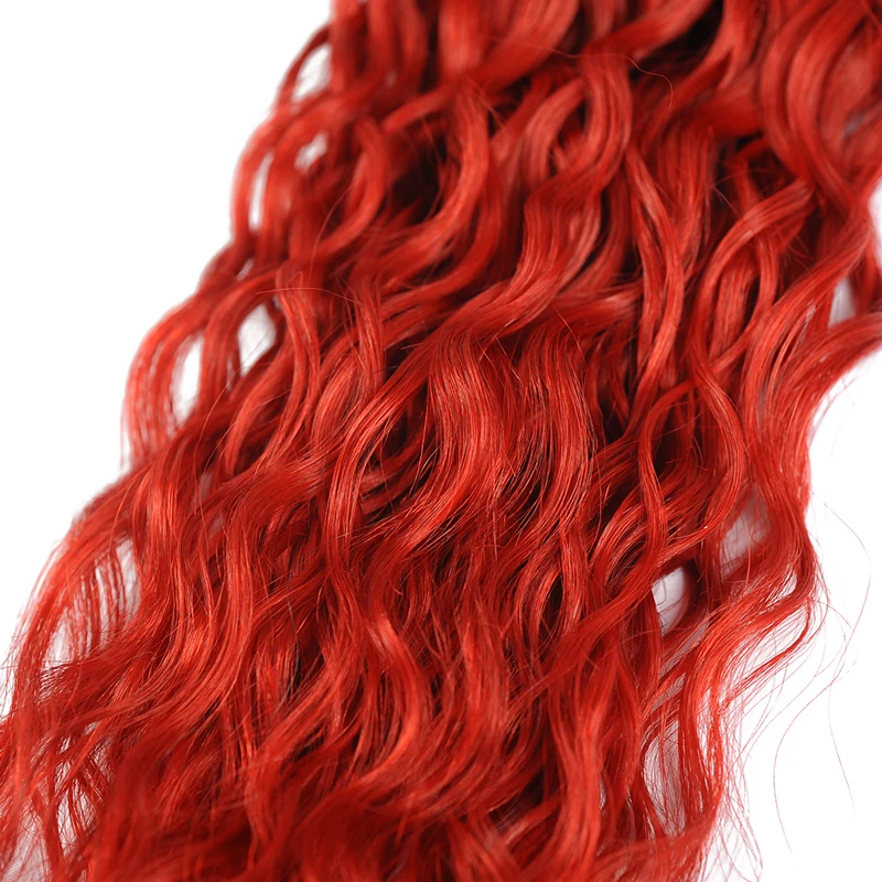 Remyblue Hair Red Water Wave Bundles With Closure 99J Burgundy Colored Remy Human Hair Weave Brazillian Hair Bundle With Closure