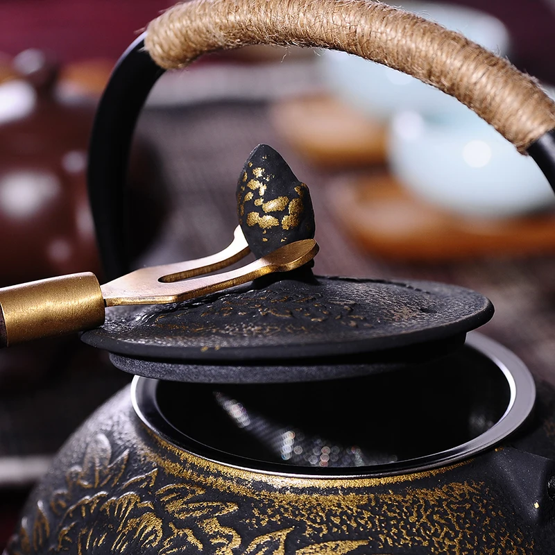 Японский чайник чугунное ситечко для заварочного чайника набор ситечек китайский узор листьев с фильтром из нержавеющей стали 30 унций/0,9Л